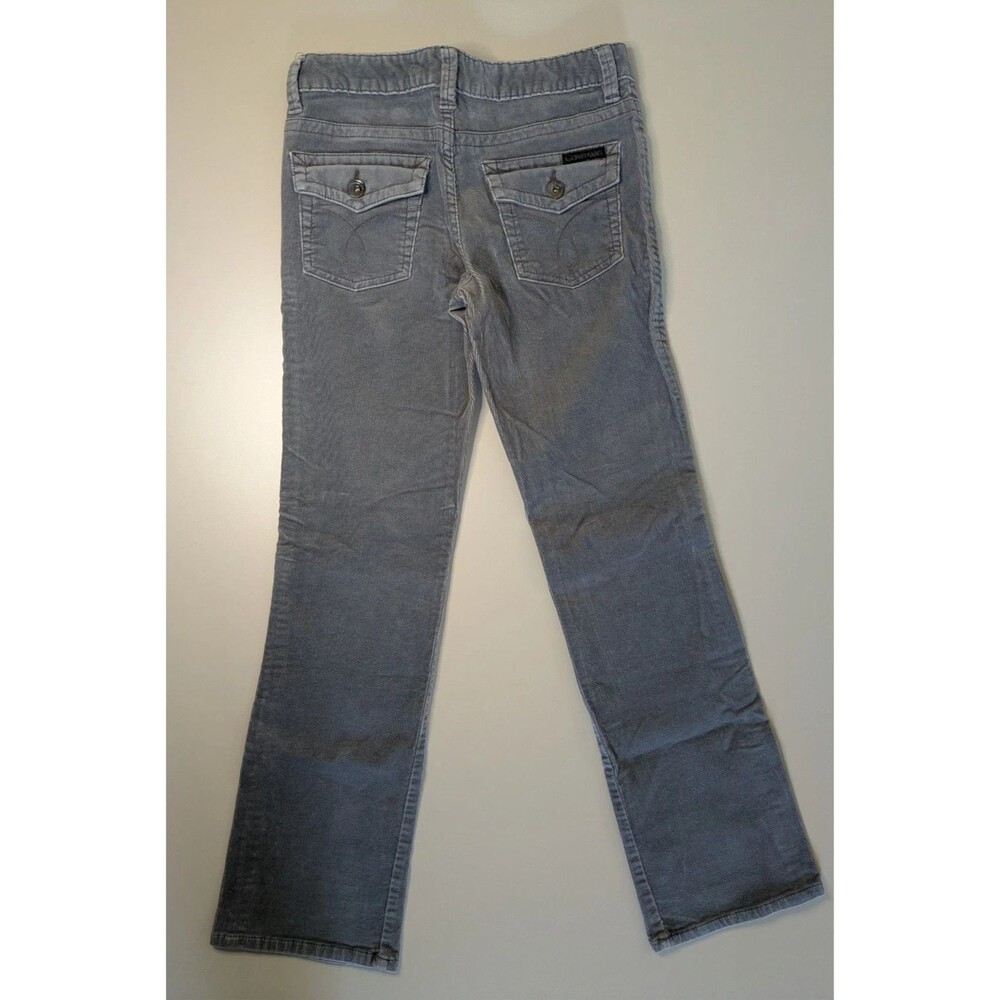 Calvin Klein Jeans Lean Bootcut Gray Cord Corduroy Trousers 6 Stretch Y2K 90s